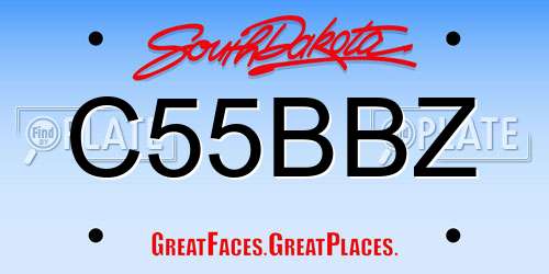 C55BBZ South Dakota License Plate