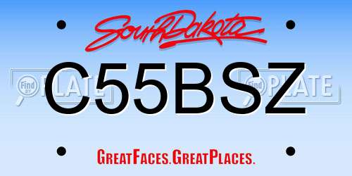 C55BSZ South Dakota License Plate