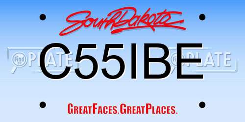 C55IBE South Dakota License Plate