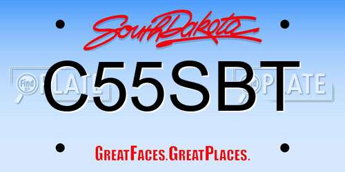 C55SBT South Dakota License Plate