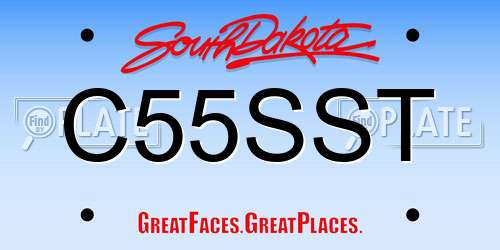 C55SST South Dakota License Plate