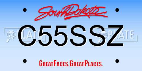 C55SSZ South Dakota License Plate