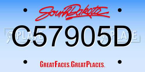 C57905D South Dakota License Plate