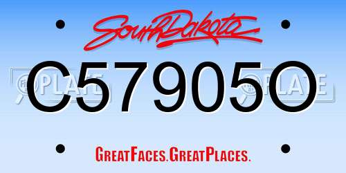 C57905O South Dakota License Plate