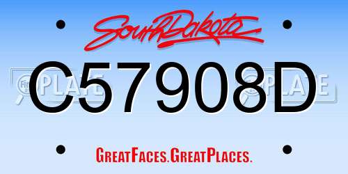 C57908D South Dakota License Plate