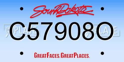 C57908O South Dakota License Plate
