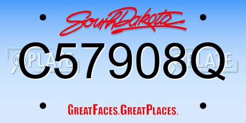 C57908Q South Dakota License Plate