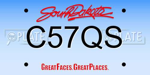 C57QS South Dakota License Plate