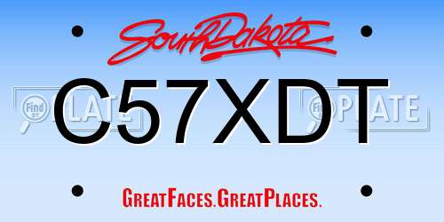 C57XDT South Dakota License Plate