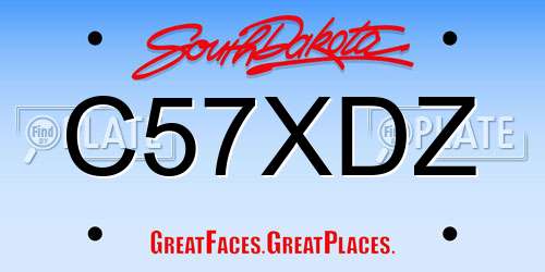 C57XDZ South Dakota License Plate