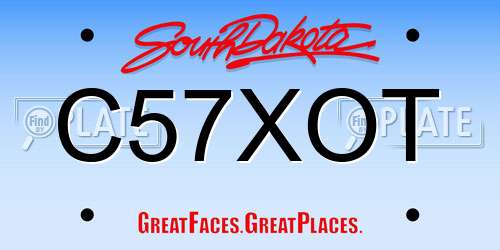 C57XOT South Dakota License Plate