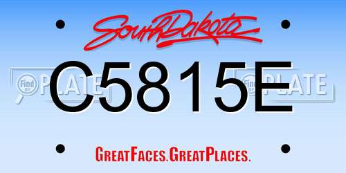 C5815E South Dakota License Plate