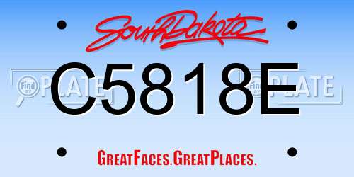 C5818E South Dakota License Plate