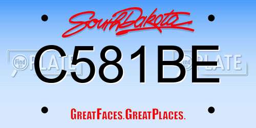 C581BE South Dakota License Plate