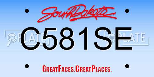C581SE South Dakota License Plate