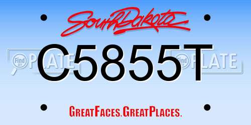 C5855T South Dakota License Plate