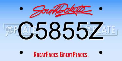 C5855Z South Dakota License Plate