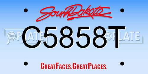 C5858T South Dakota License Plate