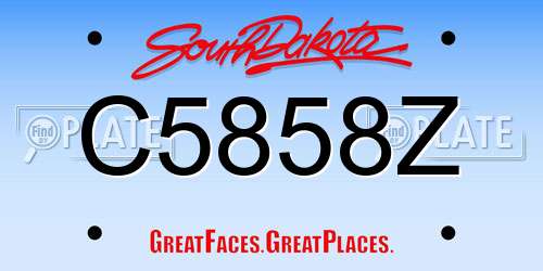 C5858Z South Dakota License Plate