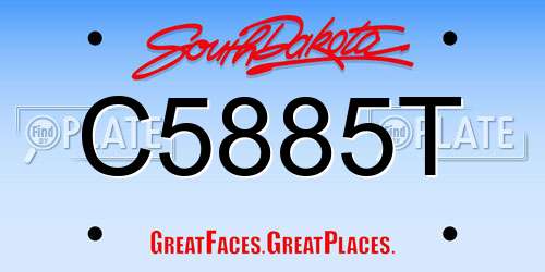 C5885T South Dakota License Plate