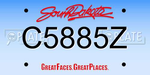 C5885Z South Dakota License Plate