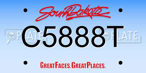 C5888T South Dakota License Plate