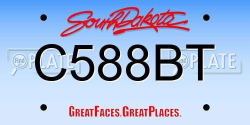 C588BT South Dakota License Plate