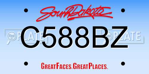 C588BZ South Dakota License Plate
