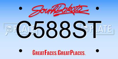 C588ST South Dakota License Plate