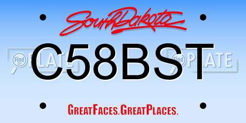 C58BST South Dakota License Plate