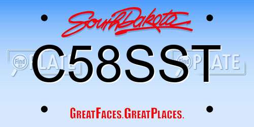 C58SST South Dakota License Plate