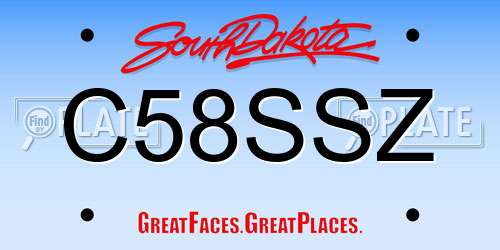 C58SSZ South Dakota License Plate