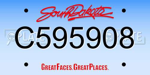 C595908 South Dakota License Plate