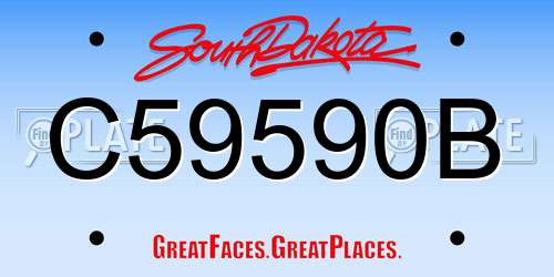 C59590B South Dakota License Plate