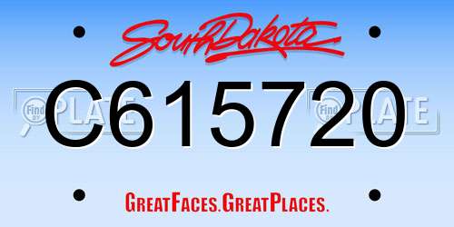 C615720 South Dakota License Plate