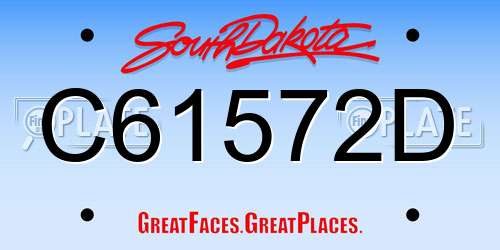 C61572D South Dakota License Plate
