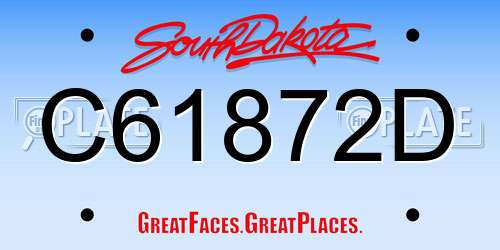 C61872D South Dakota License Plate