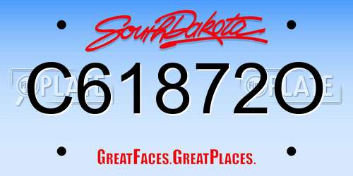C61872O South Dakota License Plate