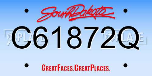 C61872Q South Dakota License Plate