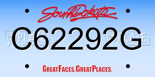 C62292G South Dakota License Plate
