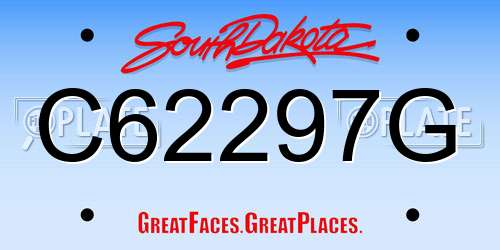 C62297G South Dakota License Plate