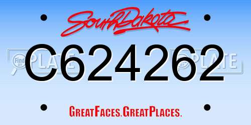 C624262 South Dakota License Plate