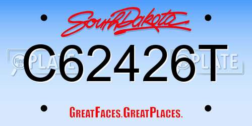 C62426T South Dakota License Plate