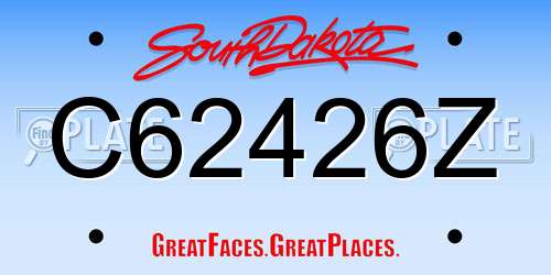 C62426Z South Dakota License Plate