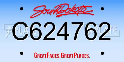 C624762 South Dakota License Plate