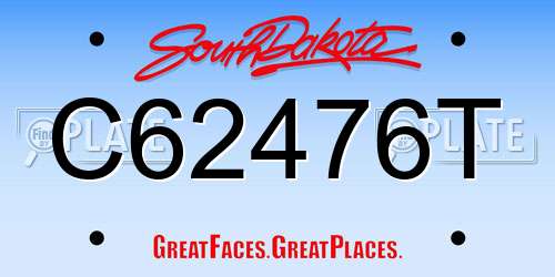 C62476T South Dakota License Plate