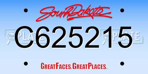 C625215 South Dakota License Plate