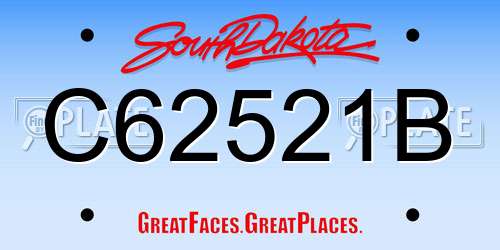 C62521B South Dakota License Plate