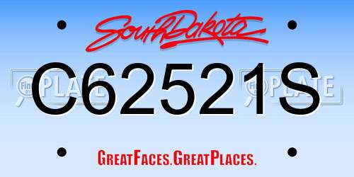 C62521S South Dakota License Plate