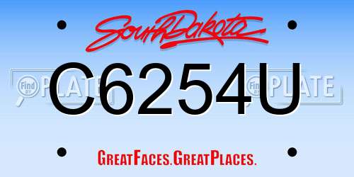 C6254U South Dakota License Plate